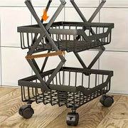 4/5-Tier Foldable Kitchen Fruit Basket with Wheels