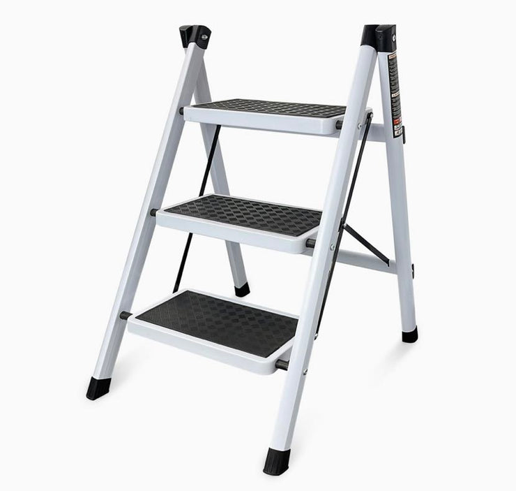 Foldable 3-Step Ladder with Wide Anti-Slip Pedal