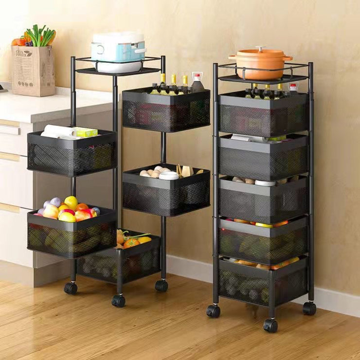5-Tier Rotating Storage Trolley Cart
