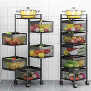 5-Tier Rotating Storage Trolley Cart