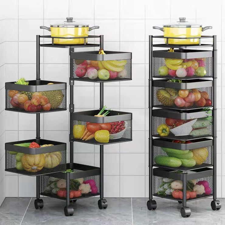 5-Tier Rotating Storage Trolley Cart