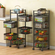 5-Tier Rotating Storage Trolley Cart