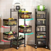 5-Tier Rotating Storage Trolley Cart