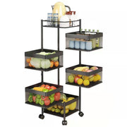 5-Tier Rotating Storage Trolley Cart