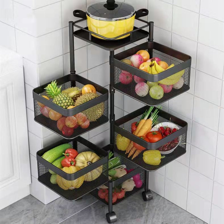 5-Tier Rotating Storage Trolley Cart