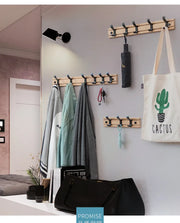 Foldable Coat Rack Bamboo Hallway Hat Hook Hanger Bedroom Door Wall-Mounting Hook Corner Room Kitchen Toilet Wall Brack Hook