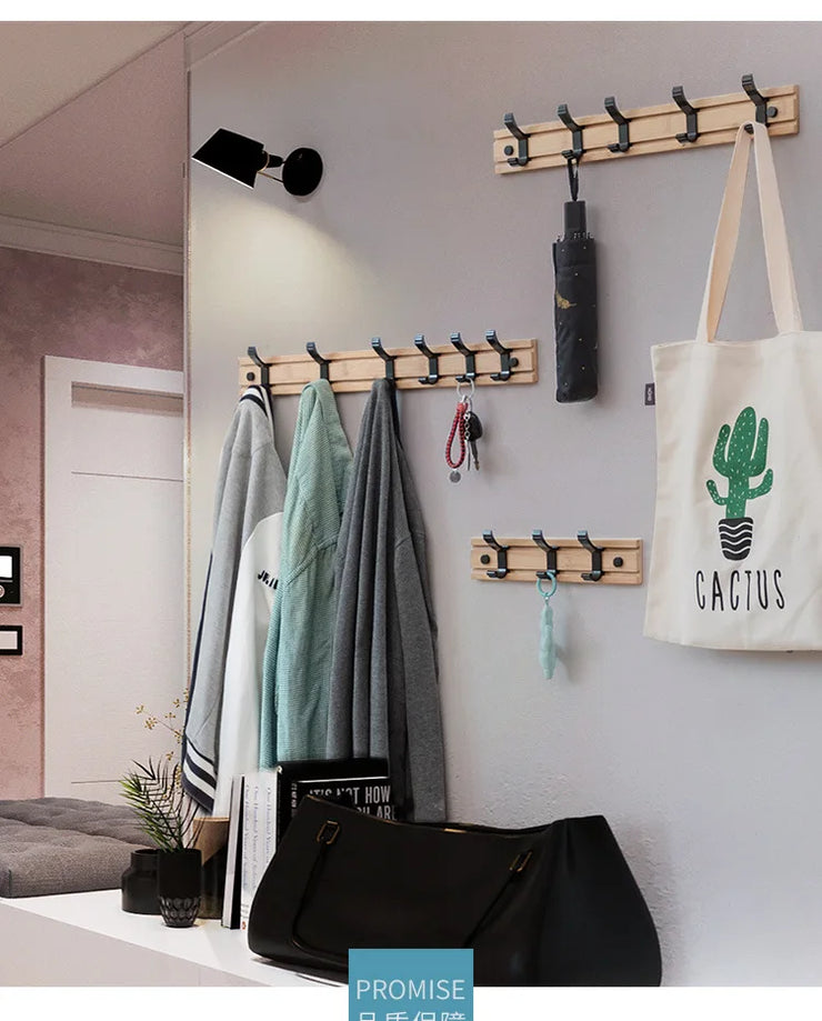 Foldable Coat Rack Bamboo Hallway Hat Hook Hanger Bedroom Door Wall-Mounting Hook Corner Room Kitchen Toilet Wall Brack Hook