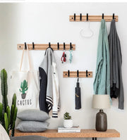 Foldable Coat Rack Bamboo Hallway Hat Hook Hanger Bedroom Door Wall-Mounting Hook Corner Room Kitchen Toilet Wall Brack Hook