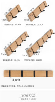 Foldable Coat Rack Bamboo Hallway Hat Hook Hanger Bedroom Door Wall-Mounting Hook Corner Room Kitchen Toilet Wall Brack Hook