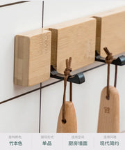 Foldable Coat Rack Bamboo Hallway Hat Hook Hanger Bedroom Door Wall-Mounting Hook Corner Room Kitchen Toilet Wall Brack Hook