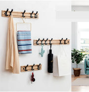 Foldable Coat Rack Bamboo Hallway Hat Hook Hanger Bedroom Door Wall-Mounting Hook Corner Room Kitchen Toilet Wall Brack Hook