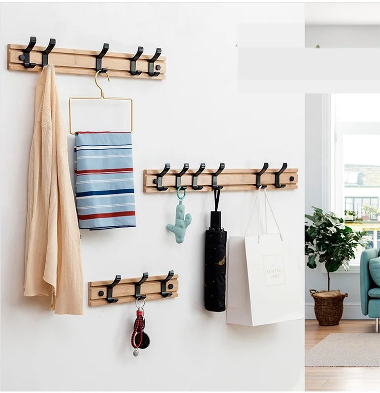Foldable Coat Rack Bamboo Hallway Hat Hook Hanger Bedroom Door Wall-Mounting Hook Corner Room Kitchen Toilet Wall Brack Hook