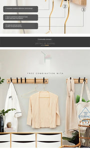 Foldable Coat Rack Bamboo Hallway Hat Hook Hanger Bedroom Door Wall-Mounting Hook Corner Room Kitchen Toilet Wall Brack Hook