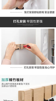 Foldable Coat Rack Bamboo Hallway Hat Hook Hanger Bedroom Door Wall-Mounting Hook Corner Room Kitchen Toilet Wall Brack Hook