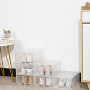 12 Pcs Stackable Clear Shoe Storage Boxes