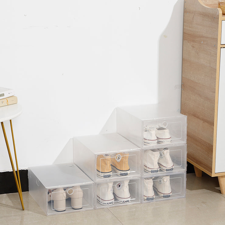 12 Pcs Stackable Clear Shoe Storage Boxes