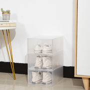 12 Pcs Stackable Clear Shoe Storage Boxes