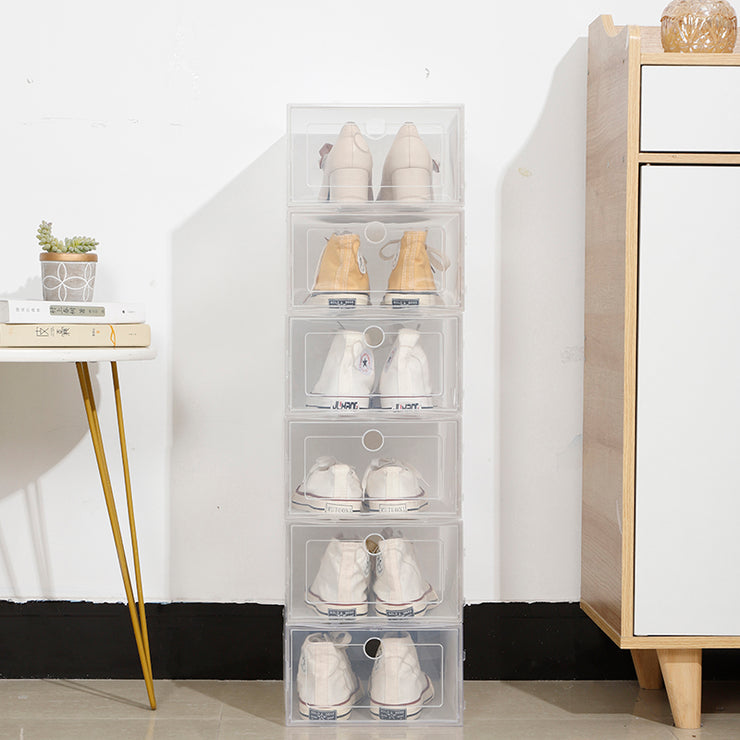 12 Pcs Stackable Clear Shoe Storage Boxes