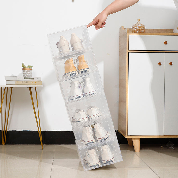 12 Pcs Stackable Clear Shoe Storage Boxes