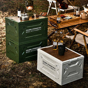 Camping storage box Side door outdoor picnic storage box Folding portable