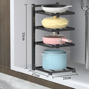 Kitchen Sink Storage Rack Multi-Layer Cooker Storage Rack For Home Stovetop Cabinets Adjustable Pot Rack