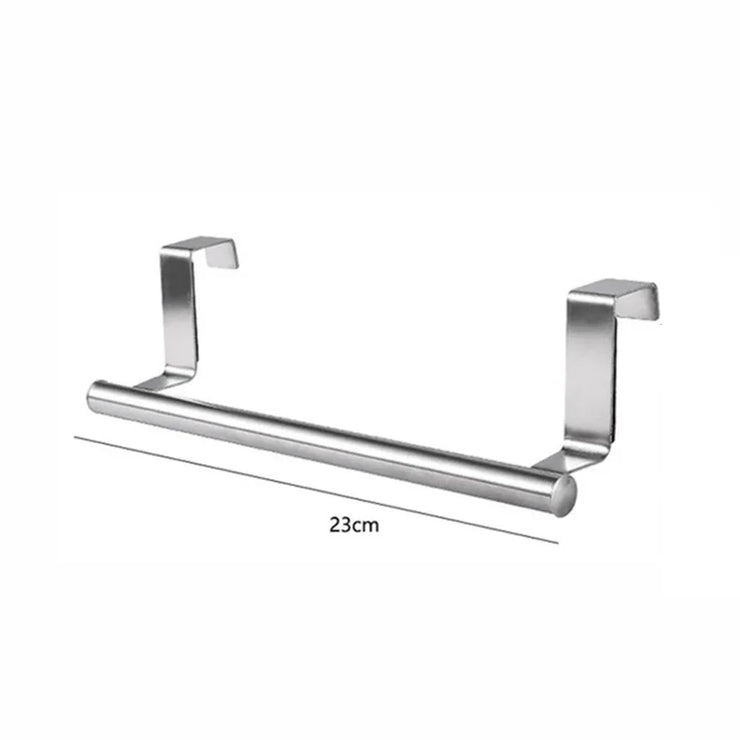 Stainless Steel Towel Holder Kitchen Cabinet Door Hanging Rack Storage Bathroom Shelf Home Organizer Bathroom Accessories