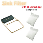 Kitchen Sink Filter Rack Foldable Sink Strainer Mesh Bag Stand Waste Garbage Net Shelf Anti-Clogging Disposable Garbage Mesh Bag
