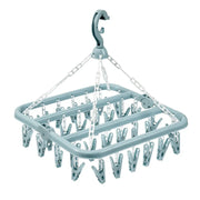 32 Clips Clothes Drying Hanger PP Windproof Clothespin for Underwear Sock Household Foldable Multi Functional Laundry Racks