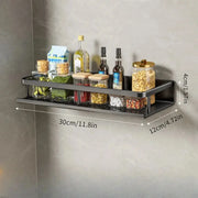 30/40/50CM Kitchen Rack Wall-mounted Spice Storage Rack with Hook Rod Kitchen Utensils Shovel Hook Rack Kitchen Accessories