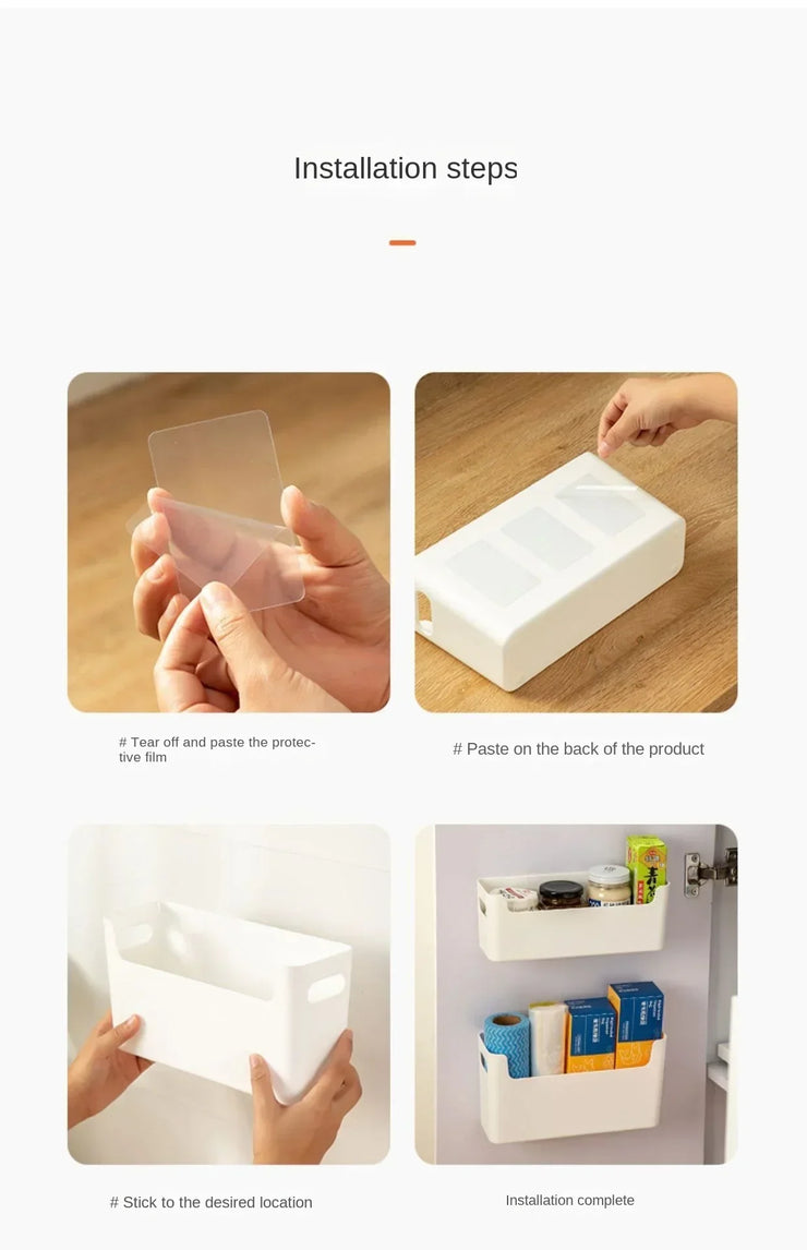 Non Perforated Cling Film Rack Inside Cabinet Wall Shelf Shelves Spice Dish Drying Rack Cabinet Door Organiser for Kitchen