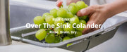 Expandable Sink Colander Strainer Basket Wash Drain Dry Dishes Veggies Pasta Kitchen Utensil Drainer Tool Home Essential Gray