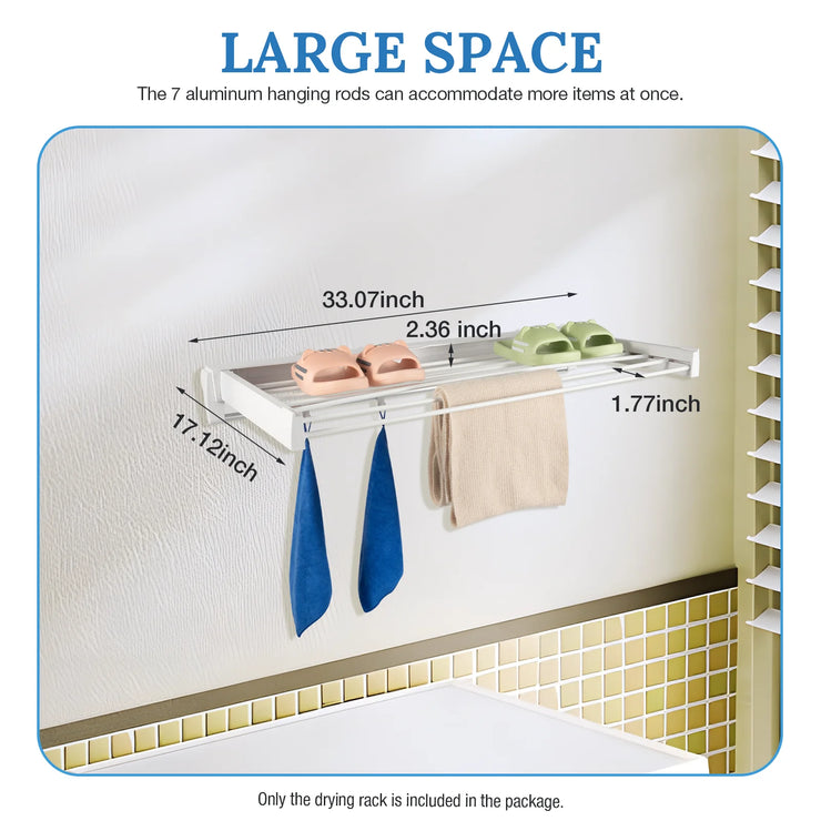 Retractable Clothes Drying Rack Wall Mounted Drying Rack Clothing ABS Foldable Laundry Drying Rack