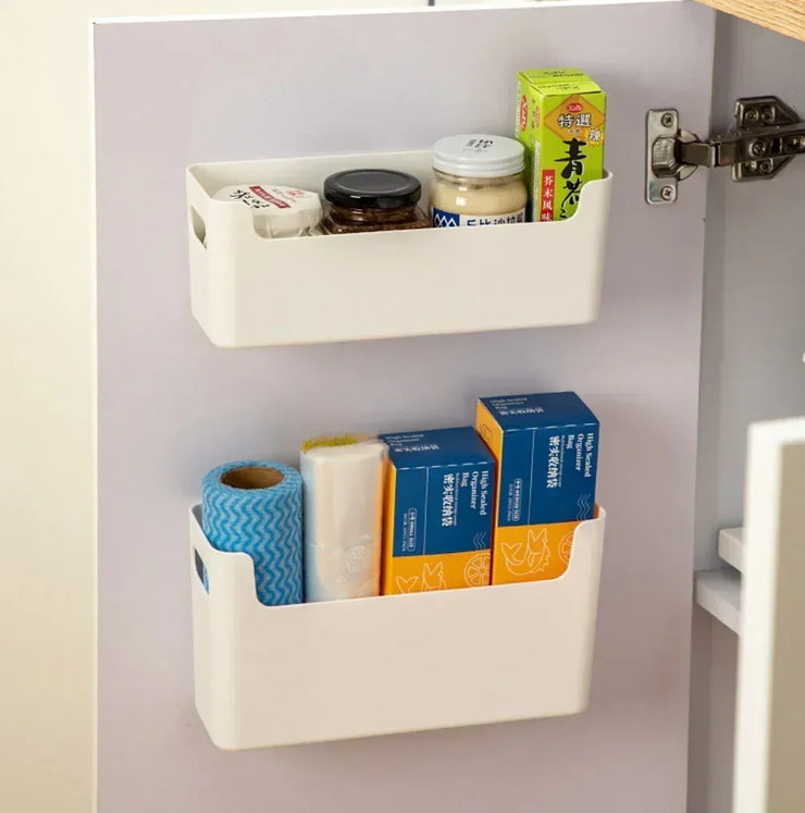 Non Perforated Cling Film Rack Inside Cabinet Wall Shelf Shelves Spice Dish Drying Rack Cabinet Door Organiser for Kitchen