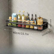 30/40/50CM Kitchen Rack Wall-mounted Spice Storage Rack with Hook Rod Kitchen Utensils Shovel Hook Rack Kitchen Accessories