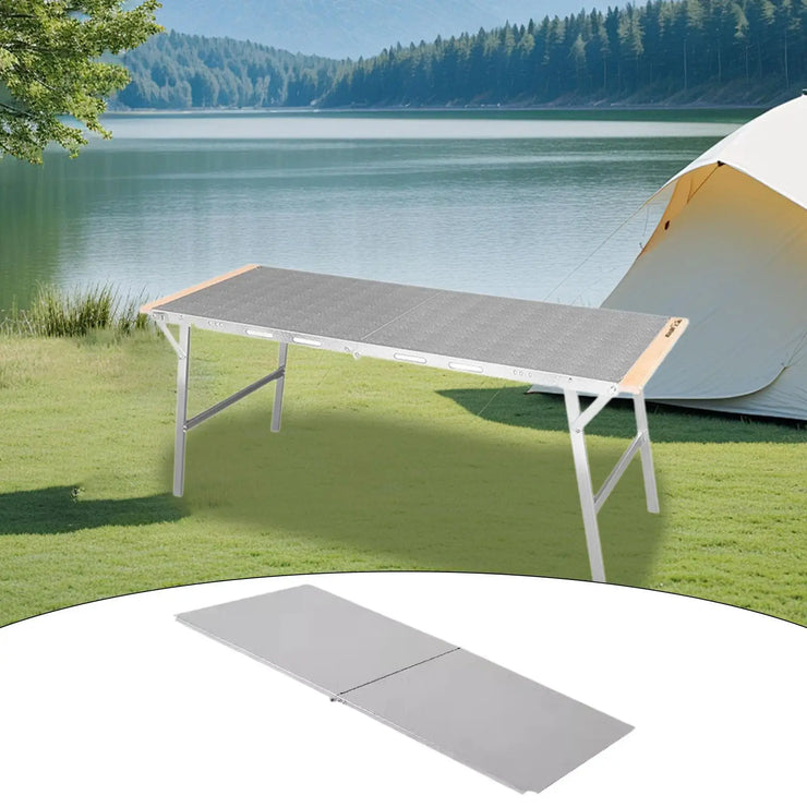 Folding Table Storage Rack Outdoor Furniture for Backyard Camping Picnic