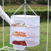 Large Capacity Hanging Air Drying Rack, 1, 2, 3, 4 Layer Herb, Fish, Fruits, Drying Holder, Foldable, Net, Outdoor Drying Tool