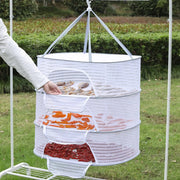 Large Capacity Hanging Air Drying Rack, 1, 2, 3, 4 Layer Herb, Fish, Fruits, Drying Holder, Foldable, Net, Outdoor Drying Tool