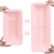 Expandable Sink Colander Strainer Basket Wash Drain Dry Dishes Veggies Pasta Kitchen Utensil Drainer Tool Home Essential Gray