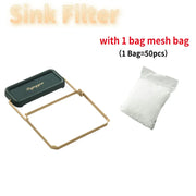 Kitchen Sink Filter Rack Foldable Sink Strainer Mesh Bag Stand Waste Garbage Net Shelf Anti-Clogging Disposable Garbage Mesh Bag