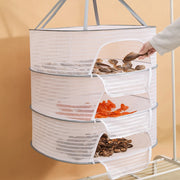 Large Capacity Hanging Air Drying Rack, 1, 2, 3, 4 Layer Herb, Fish, Fruits, Drying Holder, Foldable, Net, Outdoor Drying Tool