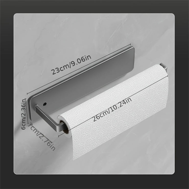 Kitchen Tissue Rack Without Punching Cabinet Rack With Cling Film Bag Storage Cloth Rack Wall Mounted Tissue Rack Kitchen Storag