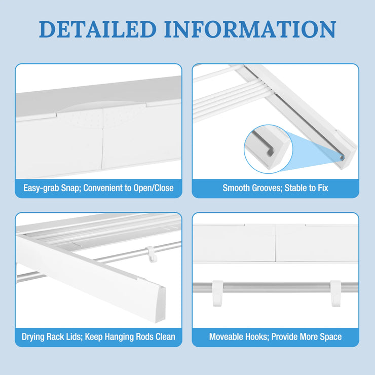Retractable Clothes Drying Rack Wall Mounted Drying Rack Clothing ABS Foldable Laundry Drying Rack