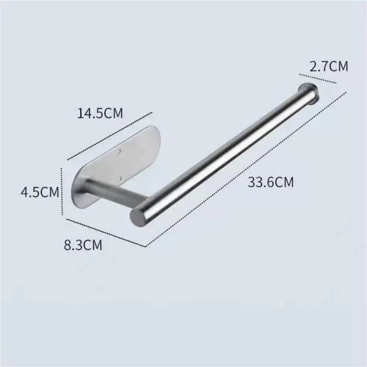 Stainless Steel Silver / Black Paper Towel Wipe Hanging Rack Can Store Cling Film Wipes Roll Paper Rack For The Kitchen Bathroom