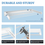 Retractable Clothes Drying Rack Wall Mounted Drying Rack Clothing ABS Foldable Laundry Drying Rack