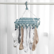 32 Clips Clothes Drying Hanger PP Windproof Clothespin for Underwear Sock Household Foldable Multi Functional Laundry Racks