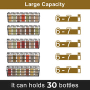 5PCS Adhesive Spices Storage Rack Black Iron Cabinet Organizer Wall Mounted Kitchen Shelves Household Multi-function Accessories
