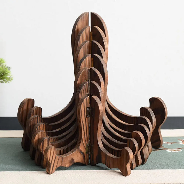Retro 1PC Porcelain Plate Display Foldable Home Decor Decorative Rack Storage Rack Easel Display Stand