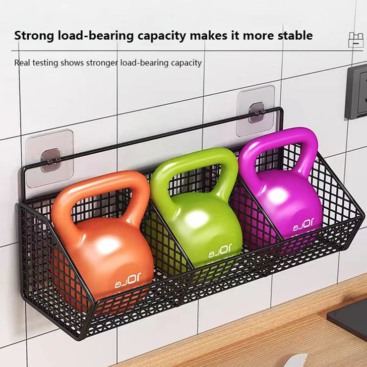 Kitchen Wall Mounted Storage Rack Onion Ginger Garlic Condiments Spice Shelf Wall Punch-Free Vegetable Fruit Drain Basket