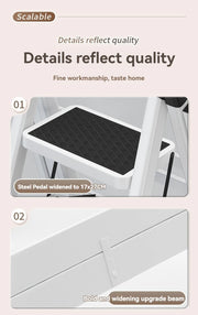 Multifunctional Folding Ladder with Retractable Clothes Rack – Zigzag Ladder for Home Use