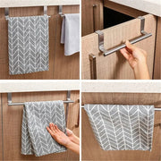 Stainless Steel Towel Holder Kitchen Cabinet Door Hanging Rack Storage Bathroom Shelf Home Organizer Bathroom Accessories